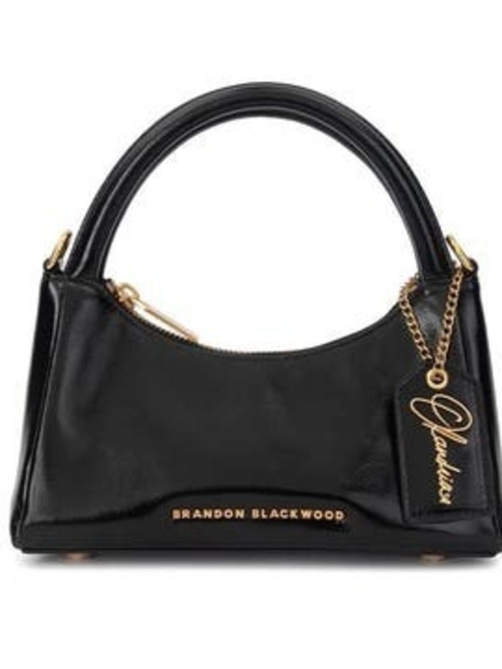 Brandon Blackwood x Olandria O Top Handle Bag Black Oiled Leather